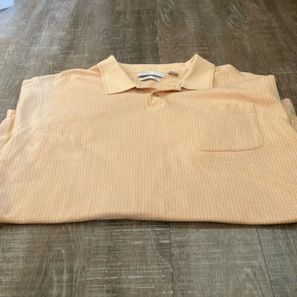 Geoffrey Beene Men’s XXL Short Sleeve Yellow Mustard Color Polo Shirt GUC